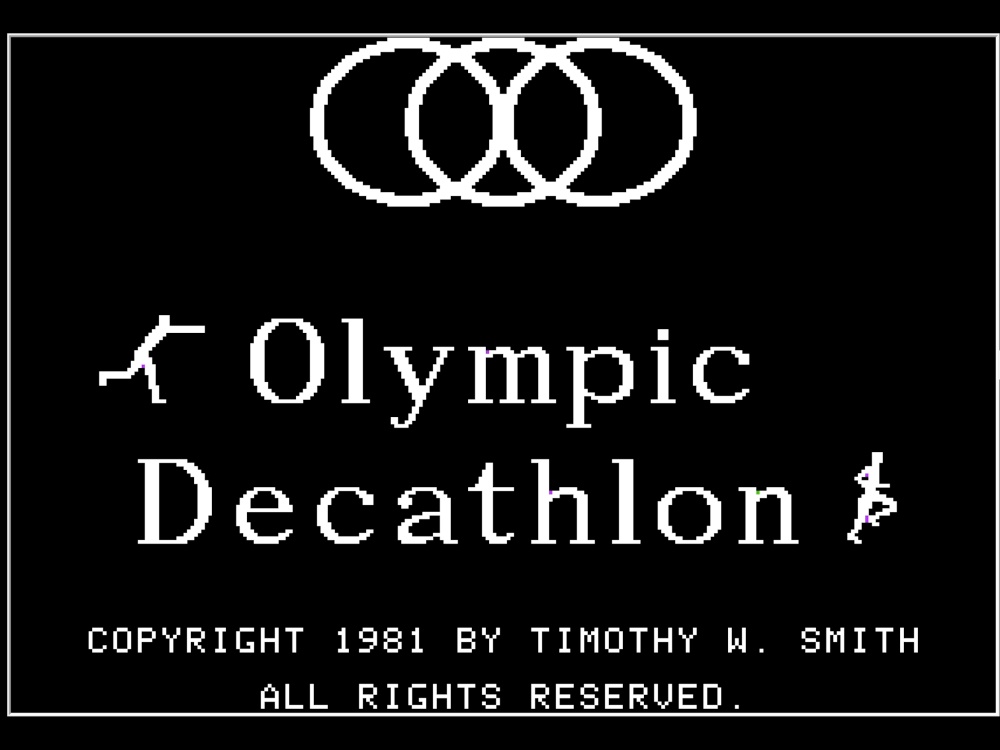 Title Screen of Olympic Decathlon for Apple II